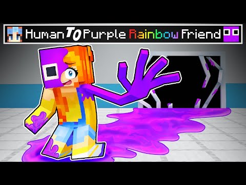 PrincessHana - From HUMAN to PURPLE RAINBOW FRIEND in Minecraft!