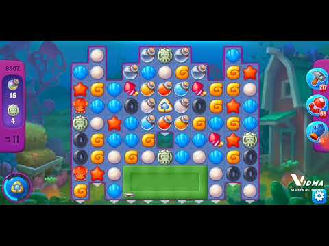 Fishdom. 8507 super hard level no boosters and diamonds. 17 moves