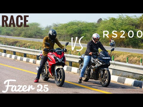 Fazer 25 vs Bajaj RS 200 highway Race