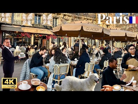 1 January 2026 PARIS 🇫🇷 FRANCE 4K HDR NEW YEAR   WALK TOUR IN PARIS MANY PEOPLE WALK STREET TOUR