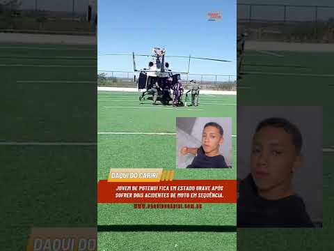 Jovem de Potengi fica em estado grave após sofrer dois acidentes de moto em sequência.