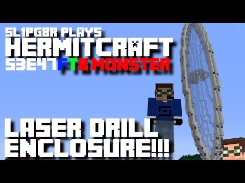 Minecraft FTB Monster - The Laser Drill Enclosure! ( Hermitcraft Feed The Beast S3E47 )