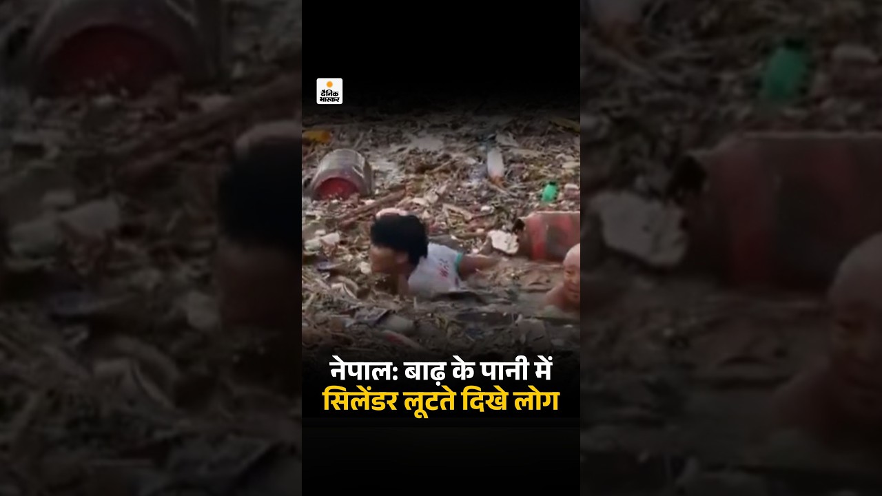 Nepal Flash Flood Viral Video : बाढ़ के पानी में सिलेंडर लूटते दिखे लोग