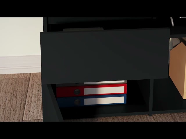 Vidéo teaser pour 801090 vidaXL Corner Desk Black 145x100x76 cm Engineered Wood