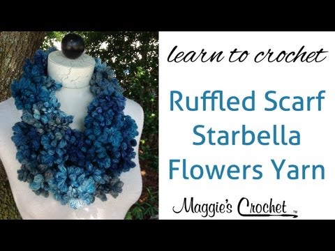 Starbella Flowers Ruffled Scarf How-To Easy Skill by Maggie Weldon