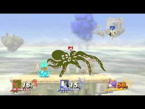 Super Smash Bros. Wii U: Mr. Game & Watch vs. Wii Fit Trainer (OutcastAutumn) vs. Yoshi