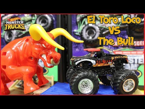 Monster Truck Monday 34: Unboxing Hot Wheels Monster Jam Trucks El Toro Loco Showdown Play Set