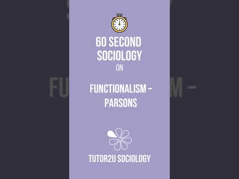 Functionalism and Parsons | 60 Second Sociology (Sociological Theory and Debates)