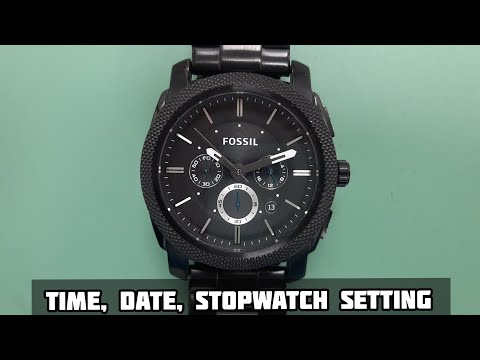 How To Setting Time Date Stopwatch FOSSIL FSFS4552