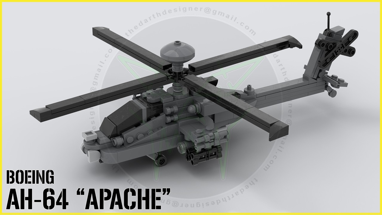 Custom LEGO AH-64 APACHE Military Helicopter at 1:70 Scale!