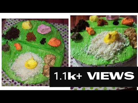 Sadhya cake/ oru chocolate cake kond oru adipoli sadhya cake undaakkam