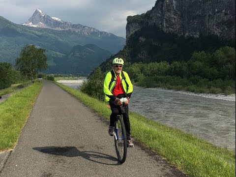 Rhine cycle route from the source to the North Sea on 1Wheel / Unicycle / EuroVelo 15