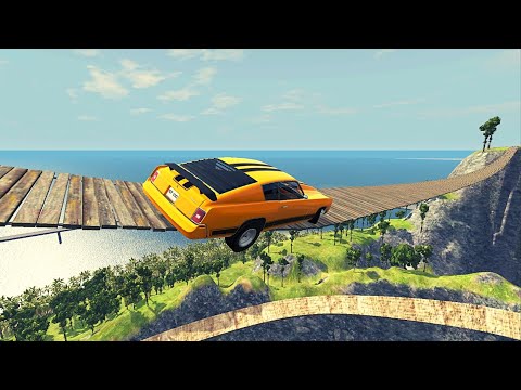 Cars vs Suspension Bridge - BeamNG Drive. BeamNGBillion #6