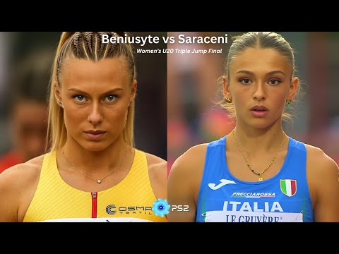 Saraceni vs Beniusyte, Women's U20 Triple Jump #ericasaraceni #femaleathletes #womenstriplejump