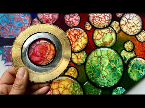 #128 SECRET TOOL BUBBLE ACRYLIC POUR PAINTING inspirational tutorial #acrylicpouring #painting