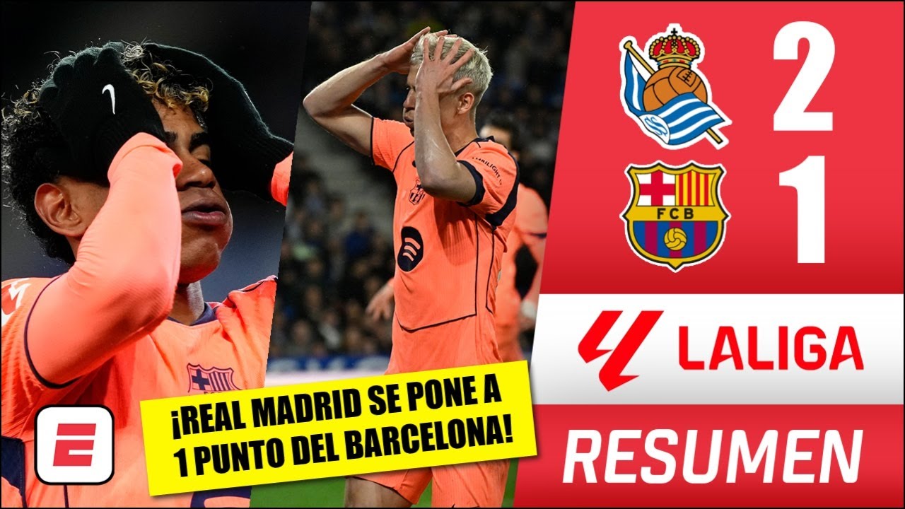 PINCHAZO del BARCELONA en ANOETA: perdieron 2-1 ante REAL SOCIEDAD con 3 goles anulados | La Liga