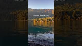 The most stunning sunset at Lake Crescent in Washington near Olympic National Park #pnw #lake ￼