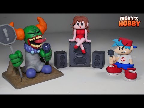 BOYFRIEND & GIRLFRIEND Sculptures ➤ Friday Night Funkin' ★ Cosclay Polymer Clay Tutorial