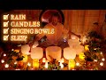 Rainy Night Sound Bath by Candle Light | Meditation Music | Sleep Sounds | Singing Bowls | Anxiety