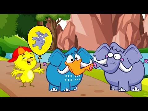 Elefante estoura balões | Turminha da Galinha Pintadinha vira grande elefante