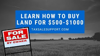 Learn how to Buy Land for $100-$1000: Members Webinar