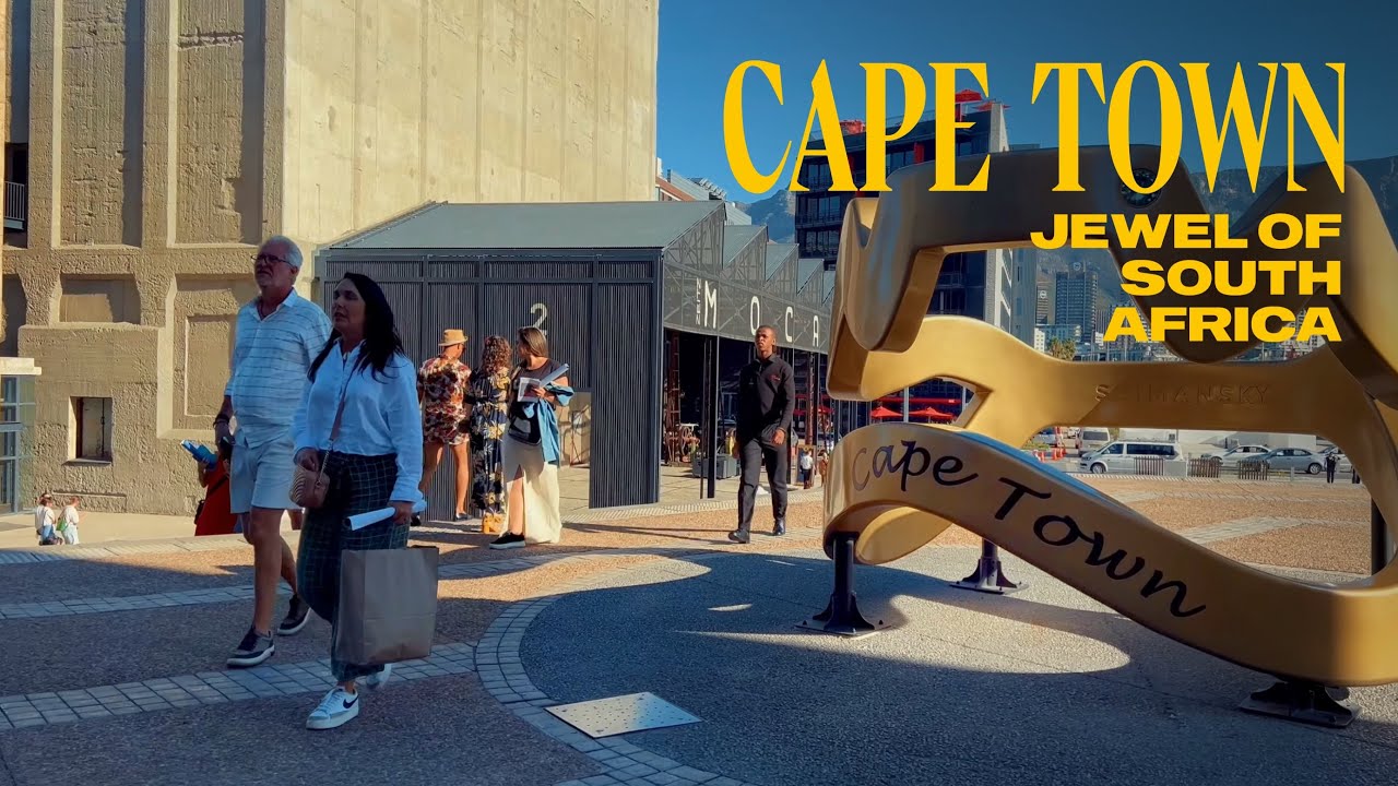 Immersive street-level walking tour through Cape Town Waterfront, South Africa, showcasing authentic urban landscapes, local architecture, and the vibrant atmosphere of the city's neighborhoods