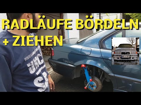 Fender beading e38 flaring tool correctly flanging pull e36 wheel arches tires rims wide tires