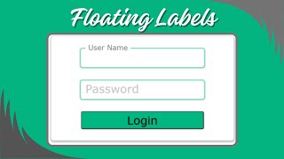 Floating Form Labels ⁨#coding #htmlcss #programming #webdesign #code #javascript #form #css