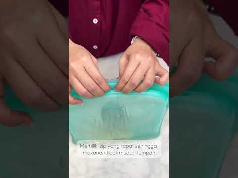 Gambar Picas Kantong Wadah Makanan Silikon Reusable 2 Liter - Hijau