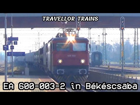EA 600-003-2 FOX Rail trece cu un marfar prin stația Békéscsaba