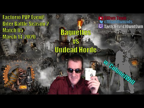 Factorio PVP Biter Battles S2 Match 05 - Baguettes vs. Undead Horde
