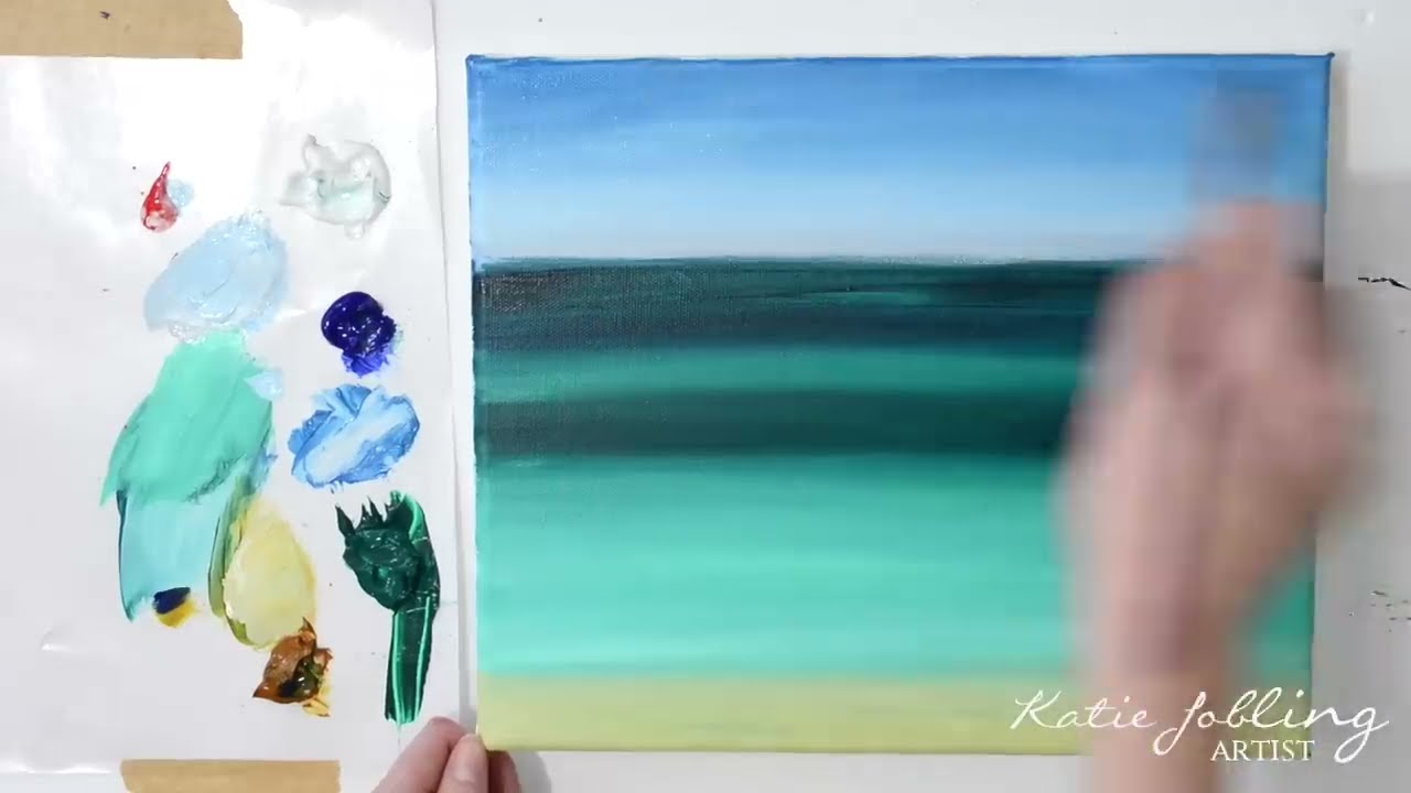 acrylic painting beginners tutorial ocean waves by katie jobling