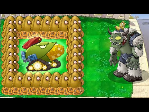 9999 Tall-nut and Cob-Cannon infinite power VS Giga-gargantuar | Plants vs Zombies Crumbs mode