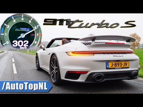PORSCHE 911 TURBO S Convertible 992 0-300KMH ACCELERATION & SOUND by AutoTopNL