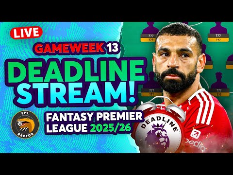 FREE HIT ACTIVE 🚨 | FPL GW13 DEADLINE LIVE STREAM | Fantasy Premier League 2025/26