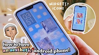 🥐 how to have an AESTHETIC android phone | (creative ways to organize your apps, icons, ect)