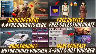 🔴BGMI 4.4 UPDATE IS HERE🔥😱1st PRE ORDER & MOTOR CRUISE AVAILABLE✅ FREE OUTFIT & CARD COLLECTION INFO
