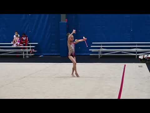 Viktoria Bukareva 7 years Level 5 Clubs routine USA Rhythmic Gymnastics Open Championship 2021
