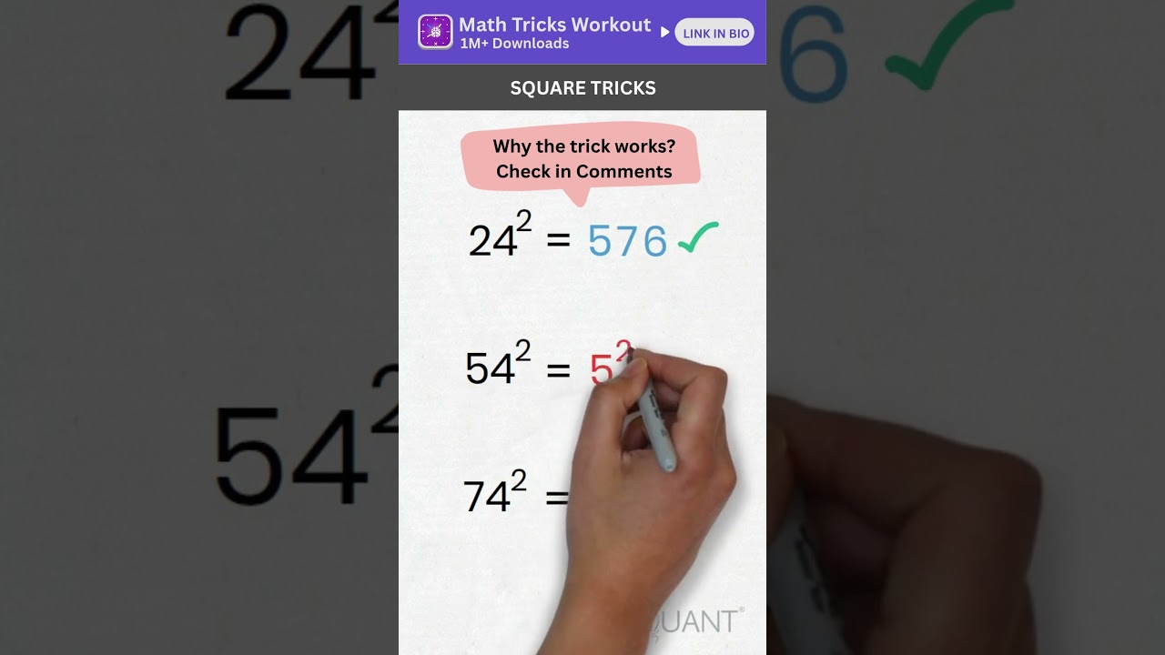 Math Tricks - Square Tricks - Mental Maths - Easy Math Tricks - Simplification Tricks #mathstricks