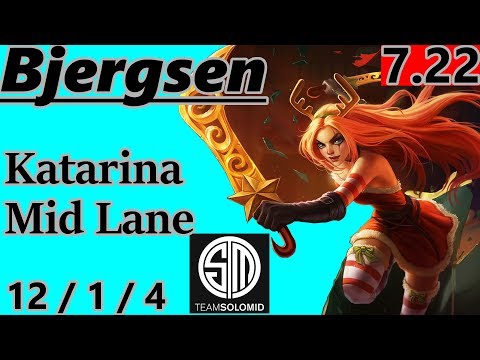 TSM Bjergsen as Katarina Mid Lane - S7 Patch 7.22 - Full Gameplay