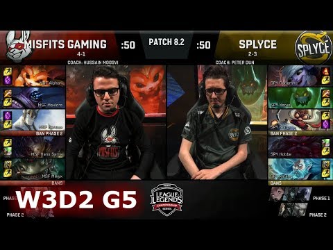 Misfits vs Splyce | Week 3 Day 2 of S8 EU LCS Spring 2018 | MSF vs SPY W3D2 G5