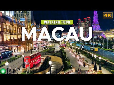 Cotai Strip, MACAU - Dazzling Nights Walk Through Luxury Hotels! Las Vegas of Asia 4K Walking Tour