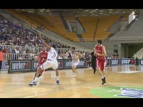 Tsintsadze's between the leg assist and Shermadini's dunk.