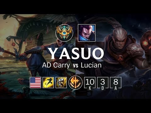 Yasuo ADC vs Lucian - NA Challenger Patch 8.23
