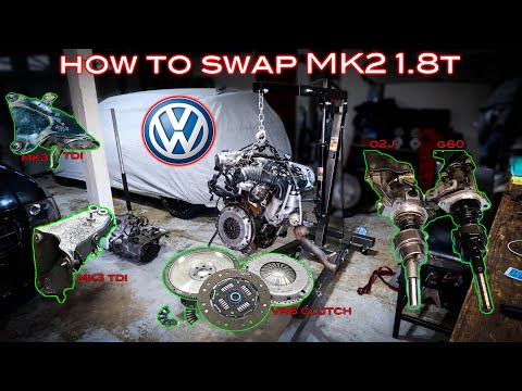 How to swap MK2 1.8t | 02J tower, Clutch, Trans, Motor Bracket Install Pt.6