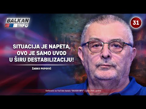 INTERVJU: Žarko Popović – Situacija je napeta, ovo je samo uvod u širu destabilizaciju! (20.6.2025)