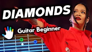 Diamonds Guitar Lessons for Beginners Rihanna Tutorial | Easy Chords + Lyrics + Backing Track