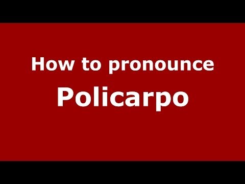 How to pronounce Policarpo (Brazilian Portuguese/São Paulo, Brazil) - PronounceNames.com