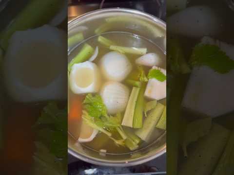 Making the Italian penicillin *Pastina* soup