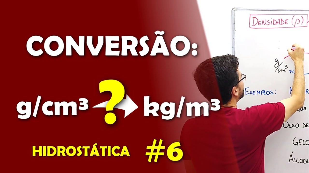 Como converter de g/cm³ para kg/m³ [exemplos e uma obs. importante!] - Aula de HIDROSTÁTICA #6